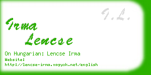 irma lencse business card